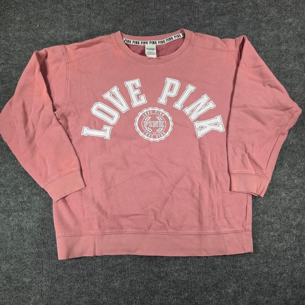 Victoria-s-secret Women's Pink and Red Sweatshirt